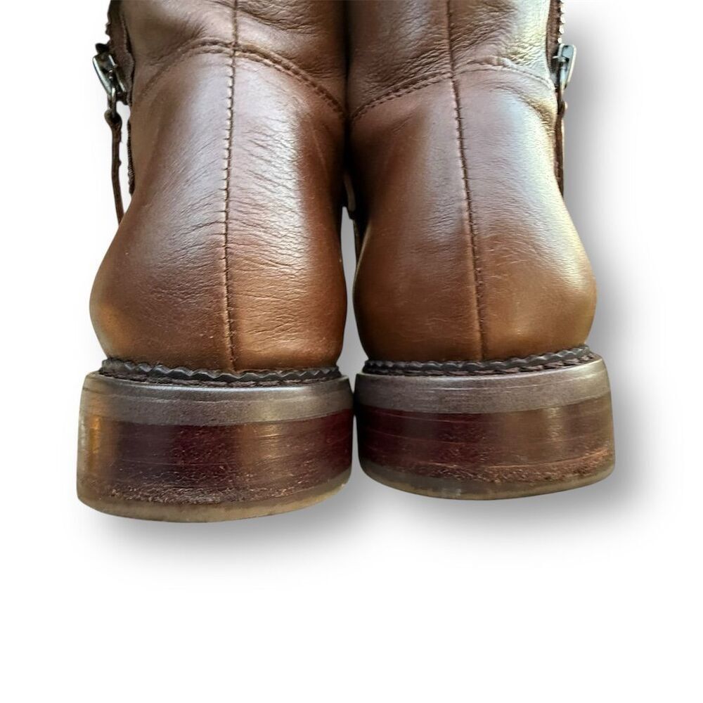 Franco Sarto Women's Brown Leather Ankle Booties Size 8 Casual - Picture 4 of 16